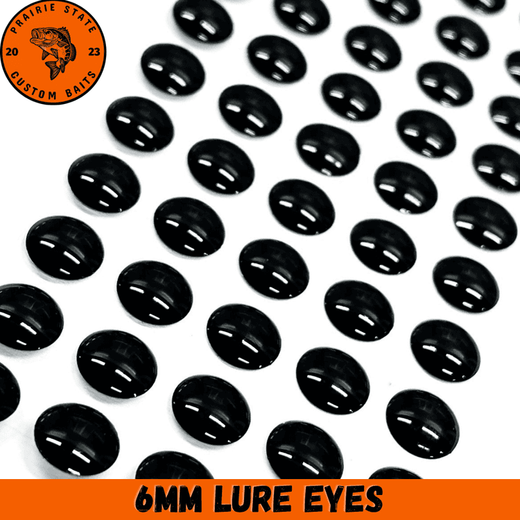 6mm Black Lure Eyes (25 pairs) - TackleCoOp